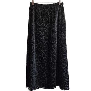 Charter Club Womens Whimsigoth Burnout Velvet Floral Semi-Sheer Maxi Skirt 8